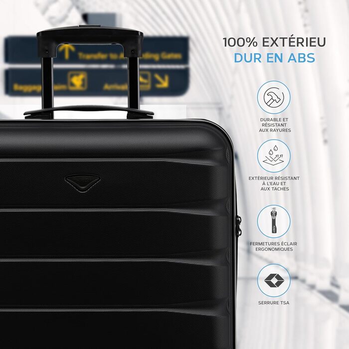 Чохол для багажу Flight Knight: легкий, жорсткий, на 4 колесах, ручна поклажа (56x45x25 см)