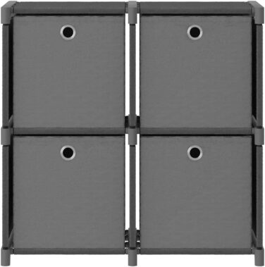 DIY Storage Shelf with 4 Boxes/Compartments, Cubby Shelf, Cube Storage System, Multifunctional Modular Closet, Storage Organizer for Clothes, Shoes, Toys for Bedroom