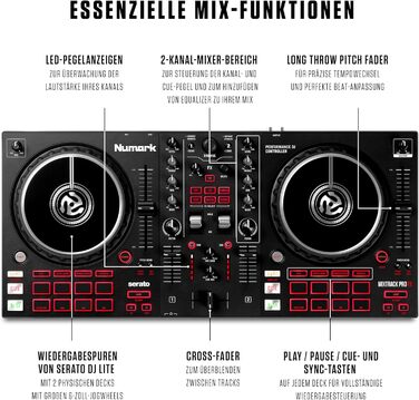 DJ контролер Numark Mixtrack Pro FX з Serato DJ: 2 деки, аудіоінтерфейс, дисплеї Jogwheel та FX-панелі