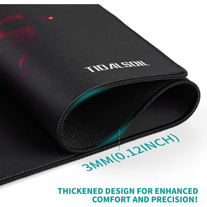 Килимок для миші ігровий XXL 900x400 мм - антиковзаюча підкладка для столу з гумовою основою, для геймерів та офісу, з міцним краєм (Rotes Pixel)