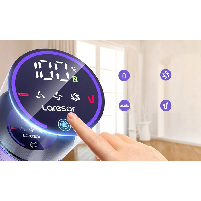 Вертикальний пилосос Laresar V7, жовтий/золотий