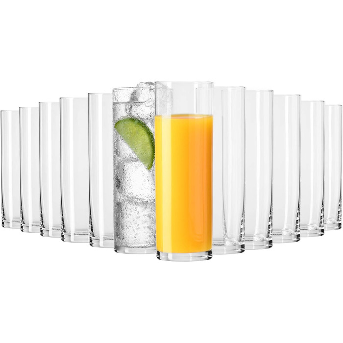 Krosno Beverages Glass Water Glasses | 12-Piece Set | 200 ml | Pure Collection | Perfect for Home, Restaurants, and Parties and Events | Dishwasher Safe