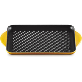 Чавунна прямокутна гриль-плита Le Creuset 33 см, для всіх типів плит, індукція, чорна (Nectar)