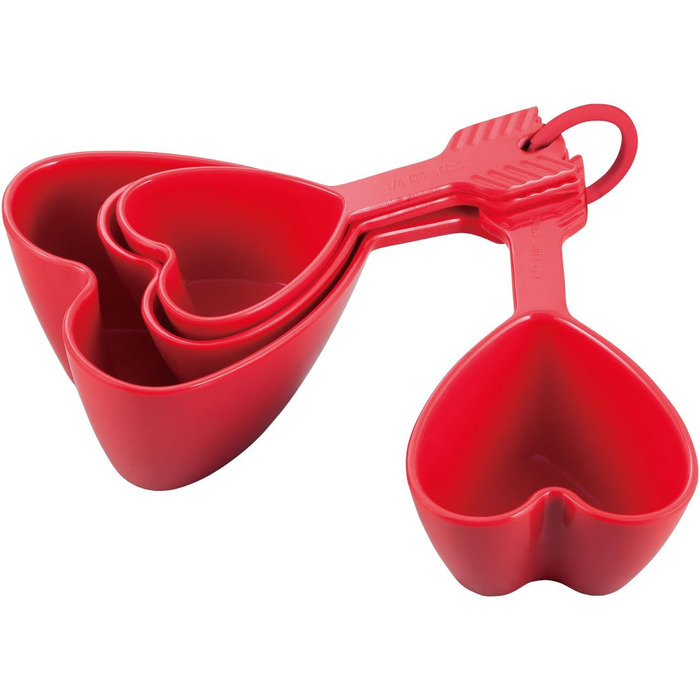 Supreme Housewares Heart Measuring Cups and Spoons Set for Indoor and Outdoor Use, Party, Wedding, Birthday, Valentine's Day, and Everyday Use