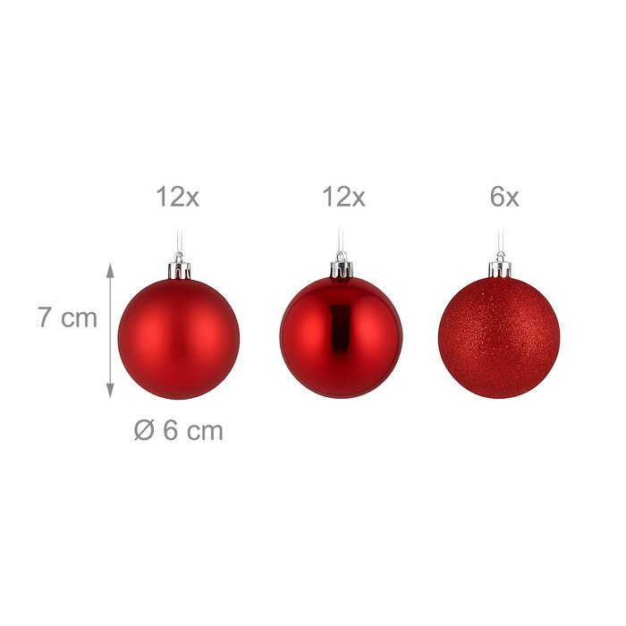 Relaxdays Set of 30 Christmas Baubles