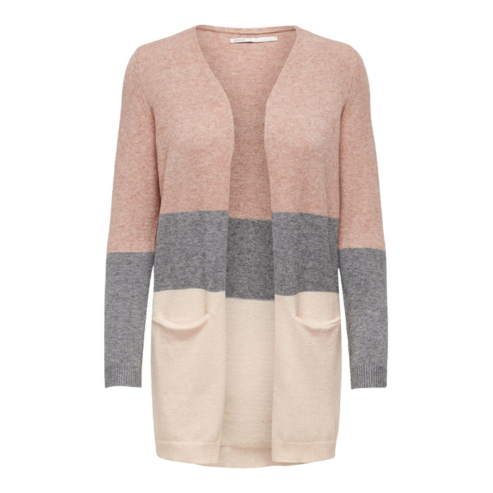 Жіночий кардиган ONLQUEEN Strickjacke Misty Rose/Stripes, S - Теплий трикотажний жакет