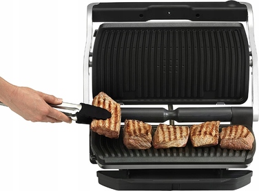 Електричний контактний гриль Tefal OptiGrill GC705D16, сріблястий/сірий, 2000 Вт