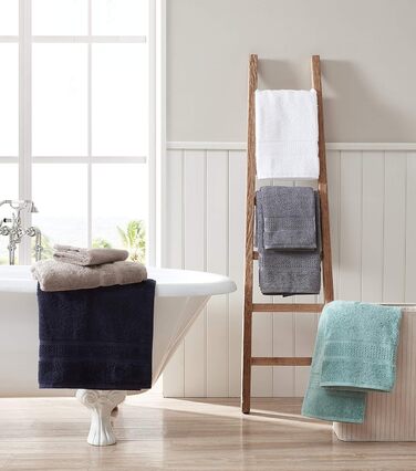 Nautica - 6 Piece Bath Towel Set, absorbent & colorfast cotton, towel set, fashionable bathroom decoration, Öko-Tex Certified (Ocean Turquoise, 6 Piece) 6 Piece Turquoise