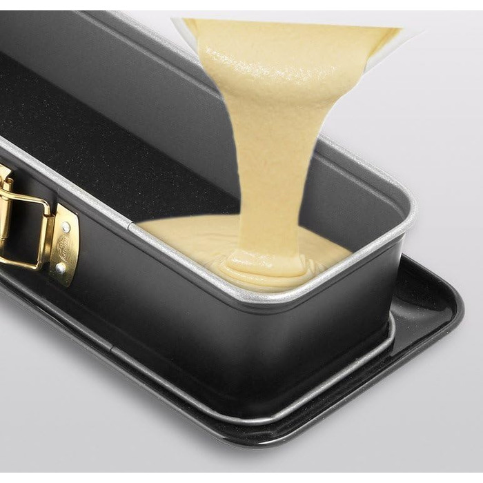 Dr. Oetker Rectangular Springform with Serving Base 30 x 12 cm Baking Idea – Square Baking Pan with cut- & scratch-resistant flat bottom & Enamel Coating – Cake Baking Pan with Non-Stick Coating