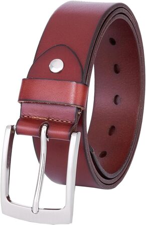 Чоловічий шкіряний ремінь BELTER, 38 мм, для джинсів, з подарунковою коробкою, розмір L (105 см), колір коричневий