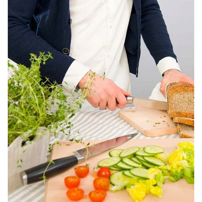 Набір ножів Gerlach Deco Black (5 предметів) у дерев'яному блоці з дощекою та точилом