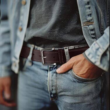 Шкіряний чоловічий ремінь Wrangler Country Casual для джинсів, коричневий, розмір 40 (талія 37-38)