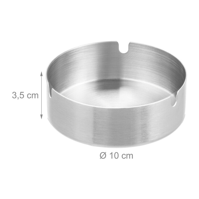 Relaxdays Stainless Steel Ashtray, 2-Piece Set