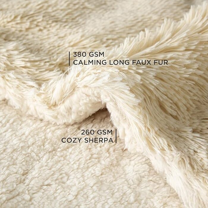 Водонепроникний коврик для собак BEDSURE 100x120 см - м'який, плюшевий, для собак великих порід, миючий, захисний, для собак та котів, кремовий колір