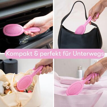 FRAMAR Міні гребінець для волосся - компактний, для подорожей, розплутування, для всіх типів волосся - матовий (рожевий)