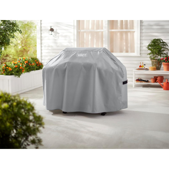 Чохол для гриля Weber, для серій Spirit 300 і Genesis 300, до 152 см, водонепроникний, захист від УФ, вітру і дощу, сірий (7179)