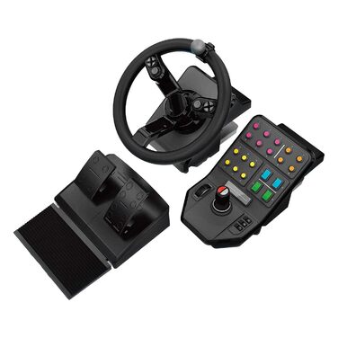 Контролер Saitek Farm Sim від Logitech G для Farming Simulator: кермо, панель керування, педалі газу та гальма, 900° оберт, 38+ кнопок, USB, PC/Mac - Чорний