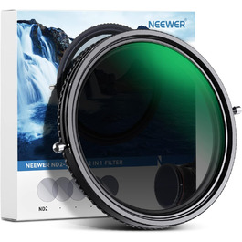 ND-фільтр Neewer 82mm 2-в-1 (ND2-ND32) + CPL (поляризаційний) - HD скло, нанопокриття, водонепроникний, стійкий до подряпин