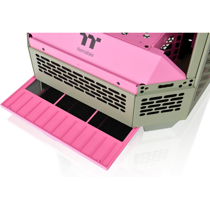 Thermaltake The Tower 300 Bumblebee: Корпус ПК Micro-ATX/mini-ITX з вертикальним дизайном, 3 скляні панелі, 2 вентилятори 140мм, підтримка радіатора 420мм