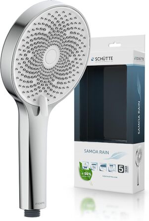 Ручна лійка для душу SCHÜTTE SAMOA RAIN з технологією Samtstrahl: 300+ форсунок, 3 режими, антиналіт | Біла