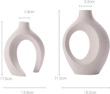 Керамічна ваза для квітів: стильна ваза в скандинавському стилі для дому, декор для вітальні та спальні