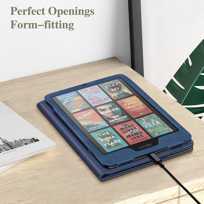 Чохол Fintie для Kindle Paperwhite 12-го покоління (2024/2025) з підставкою, петлею та авто-сон/пробудження, чорний (Denim Indigoblau)