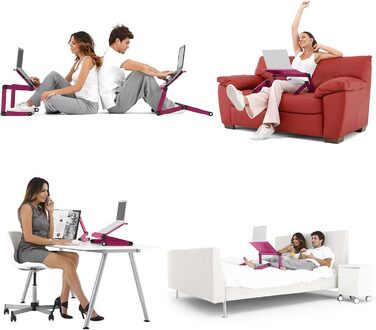 Підставка для ноутбука LifeBasis, складна, регульована, рожева, до 17 дюймів