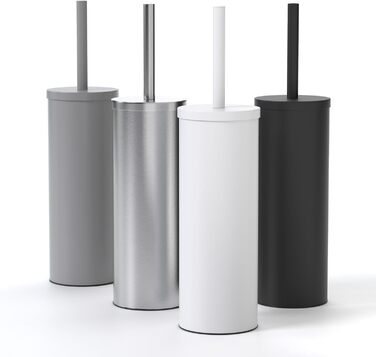 Щітка для унітазу з нержавіючої сталі та силікону з дискретним тримачем, антибактеріальна, з бризгозахистом