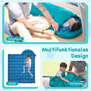 KingCamp Kids Sleeping Bag - Winter Warmth & 3-4 Season Comfort for Camping & Trekking - 170x70cm, 7°C Rating