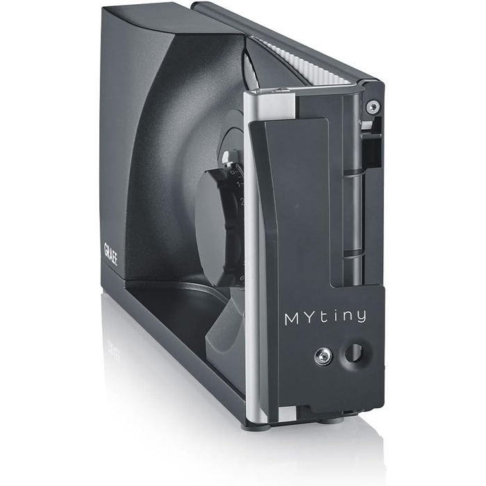 Електричний слайсер GRAEF MYtiny MT1006 | Слайсер для ковбаси, овочів та хліба | Складаний слайсер | Колір: Сріблястий