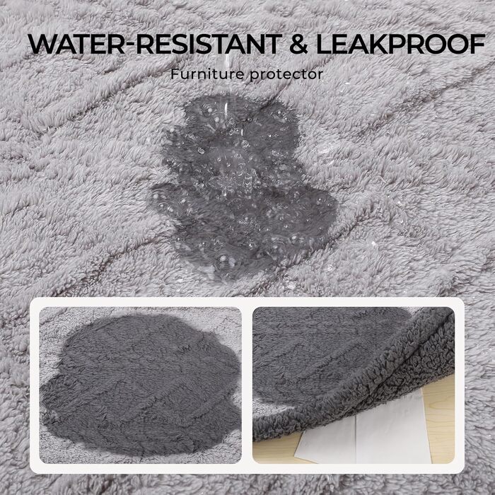 Водонепроникний коврик для собак Luciphia, флісовий, миючий, для собак та котів, захисний для дивану, ліжка, автокрісла, меблів, M (100 x 145 см), світло-сірий