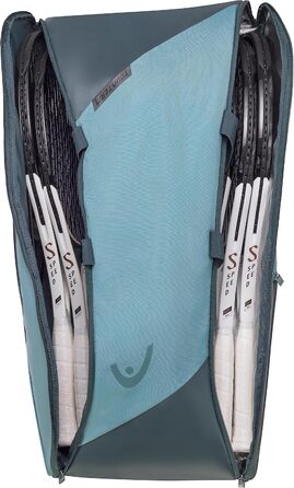 HEAD Tour Racquet Bag - Schwarz/Weiß (Cyan/Blau) - Tennis Bag for Players