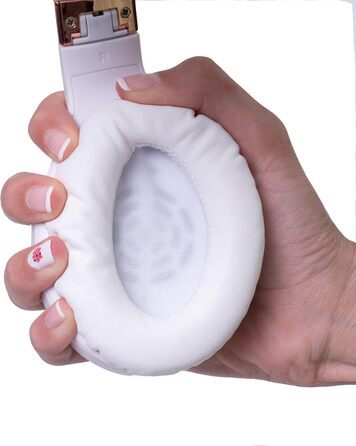 Навушники PowerLocus Bluetooth Over-Ear з мікрофоном, бездротові, складні, Hi-Fi стерео, глибокий бас, для телефону, планшета, ПК (Золотий Рожевий/Білий)