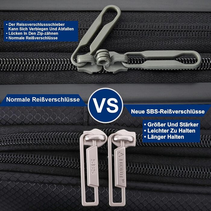 Розширюваний валіза Aerolite 55x40x20/23 см – ручна поклажа для Lufthansa, Eurowings, Condor, SunExpress, TUI (Чорний)