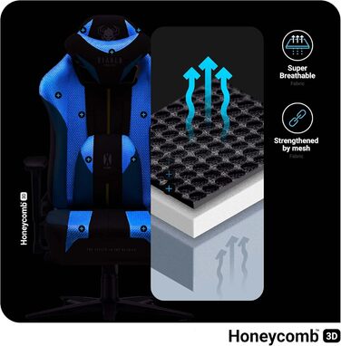 Ігрове крісло Diablo X-Player Frost Black Kids S, тканина, 3D підлокітники, ергономіка, подушки для шиї та попереку, для дітей