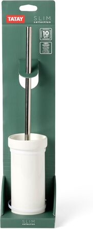 TATAY Klobürste: Елегантна щітка для унітазу з полірезину | Дизайн для ванної кімнати | Модель для столу | 10,1 x 10,1 x 35,5 см | Колекція Saigon | Бежевий (Slim Bürste)