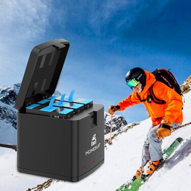 Набір акумуляторів Homesuit Hero 12 1800mAh + LED зарядний пристрій USB-C для GoPro Hero 12/11/10/9 Black (2 шт. акумулятори)