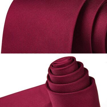 Набір краваток та нагрудних хустинок Enlision: класичний стиль для весілля та бізнесу (бордовий)