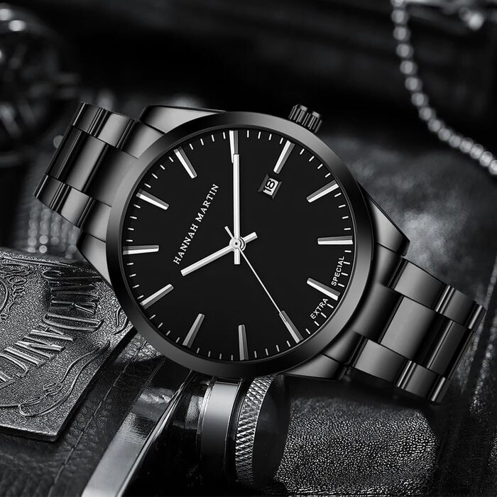 Годинник чоловічий OFF CUP з датою, кварцовий хронограф, водонепроникний, з нержавіючої сталі, для бізнесу та повсякденного носіння (білий)