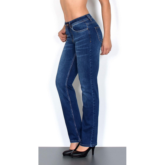 Джинси жіночі ESRA Straight Jeans з еластичного деніму, висока талія, прямі, великі розміри до 44