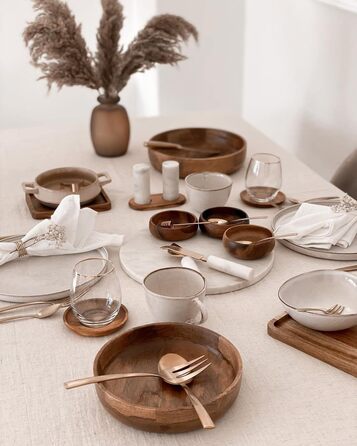 ECHTWERK Avelino Flatware Set, Bronze Edition, 20-Piece, Dinnerware Set for up to 4 People, 18/10 Stainless Steel, Matte Finish, High-Quality Cutlery Set, for Dining Table, Table Decoration for Weddings & Festive Tables