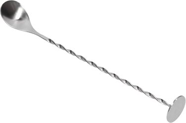 Набір для коктейлів Whiskey Rocks 17-Piece з бамбуковим підставкою: шейкер, мірний стакан, товкачик, ложка, з нержавіючої сталі, сріблястий