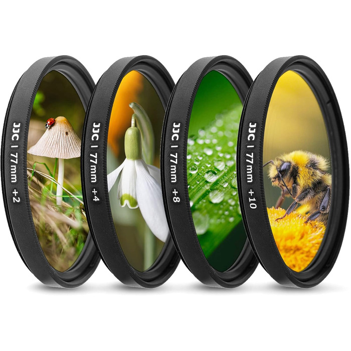 Набір макро-фільтрів JC 77mm Close-up: +2, +4, +8, +10 для об'єктивів Sony FE 24-105mm, 100-400mm, FE 85mm, та інших