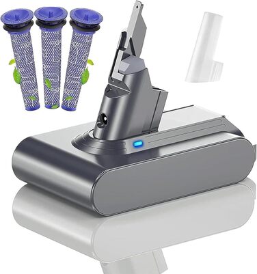 Замінний акумулятор V7 6.0Ah для пилососів Dyson V7 Animal, Cord-Free, Extra, Fluffy, Mattress, Motorhead, SV11, Trigger+ Pro Car+Boat + 3 фільтри
