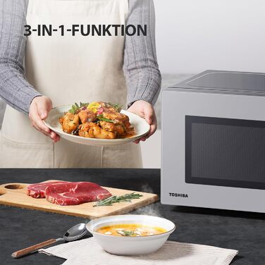 Мікрохвильова піч Toshiba MW2-MM20PF(BK) 20L, 800W, чорна, з функцією розморожування та LED-підсвічуванням