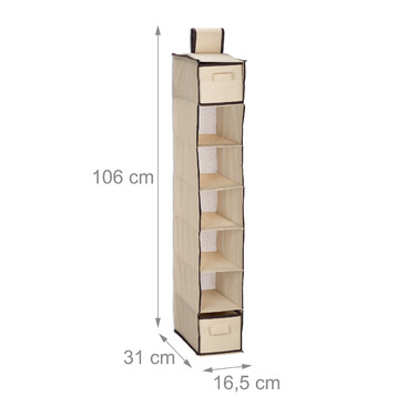 Relaxdays Hanging Shelf Clothes Rack with 7 Compartments