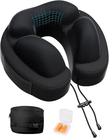 Подушка для шиї JINXIA: М'яка версія з memory foam для подорожей (літак, авто, поїзд, офіс)