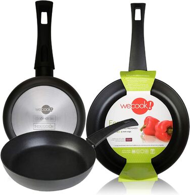 Набір сковорідок WECOOK Ecogreen 3 шт 18-20-24 см, алюміній, індукція, екологічне антипригарне покриття без PFOA, для всіх плит, чорний