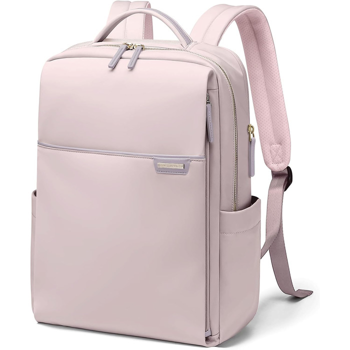 Рюкзак для ноутбука 16 дюймів, водонепроникний, для чоловіків та жінок, для школи, подорожей та велосипеда (Сірий, Рожевий)