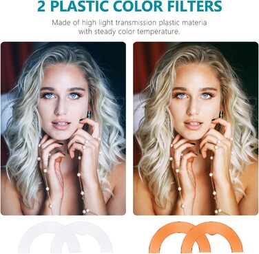 NEEWER Комплект кільцевого світла для фото та відео: 48 см, 52 Вт, 5500K, Bluetooth, для смартфона, YouTube, Self-Porträt Aufnahmen, RL-18